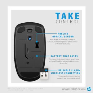 HP X200 - Souris Sans Fil Noire (USB, 1600 DPI, Ambidextre) – Image 3