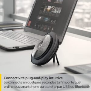 Jabra Speak 710 Haut Parleur – Enceinte Portable Certifiée Microsoft avec Adaptateur Bluetooth et USB – Connectivité avec Ordinateurs Portables, Smartphones et Tablettes – Image 5