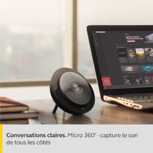 Jabra Speak 710 Haut Parleur – Enceinte Portable Certifiée Microsoft avec Adaptateur Bluetooth et USB – Connectivité avec Ordinateurs Portables, Smartphones et Tablettes – Image 4