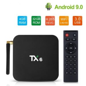 TV Box TX6 Android 9.0 4GB RAM 32GB ROM 4K TV Allwinner H6 Up to 1.5 GHz Quad Core Arm Cortex-A53 H.265 Decoding 2.4GHz/5GHz WiFi Smart Android TV Box