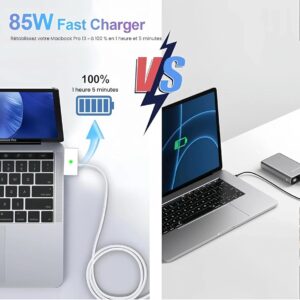 Chargeur MacBook Pro 85 W, chargeur MacBook Ywcking L-Tip compatible avec MacBook Pro 13 15 et 17 pouces 2006 2007 2008 2009 2010 2011 2012, pour modèle A1212 A1286 A1278 A1181 – Image 7