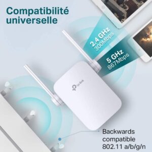 Répéteur WiFi TP-Link RE305 Amplificateur WiFi AC1200, Extendeur WiFi jusqu'à 120㎡, Répéteur WiFi puissant avec un port Ethernet, Compatible avec toutes les box Internet, Jusqu'à 120 m² | 18 appareils – Image 5