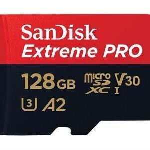 SanDisk Extreme PRO microSDXC UHS-I U3 128 Go + Adaptateur SD – Image 2