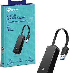 TP-Link UE300 Adaptateur USB vers Ethernet Gigabit 1000Mbps, USB 3.0 vers RJ45 Adaptateur Réseau, Conception Pliable et Portable, Brancher et Utiliser, Compatible avec Switch, Windows 11/10, MacOS – Image 1