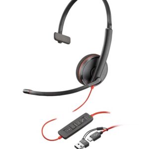 Plantronics Blackwire C3210 Monophonique Bandeau Noir, Rouge – Image 5