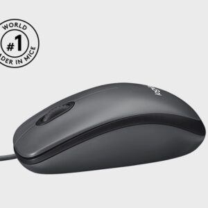Logitech M100 Souris filaire USB, 3 boutons, 1000 DPI, suivi optique, ambidextre, compatible avec PC, Mac, ordinateur portable - Noir – Image 8