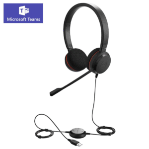 Jabra Evolve 20 Stereo Casque audio - Casque certifié Microsoft pour VoIP Softphone avec annulation passive du bruit - Càble USB avec contrà´le volume - Noir – Image 3