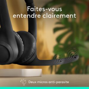 Logitech Zone 300 Casque Bluetooth sans Fil avec Microphone Anti-Parasite, Compatible avec Windows, Mac, Chrome, Linux, iOS, iPadOS, Android - Noir – Image 3