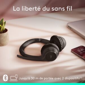 Logitech Zone 300 Casque Bluetooth sans Fil avec Microphone Anti-Parasite, Compatible avec Windows, Mac, Chrome, Linux, iOS, iPadOS, Android - Noir – Image 5