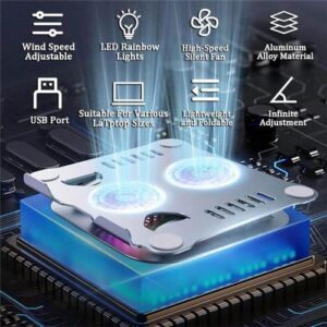 SUPPORT ORDINATEUR EN ALUMINIUM 360° ERGO 2 VENTILATEURS – Image 5