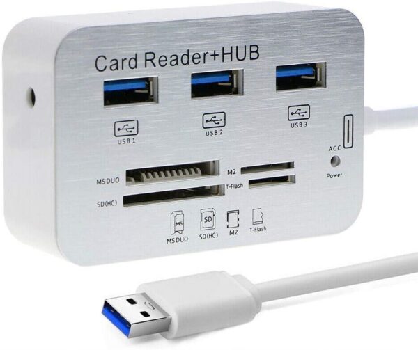 Hub USB 3.0 3 ports avec lecteur de cartes
